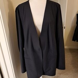 Athleta Avenues Blazer Black 20 Stretch Jacket Travel Commute City Plus EUC